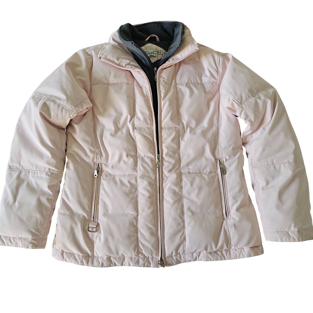 Larry Levine Women's Light Pink Quilted Puffer Jacket with Fleece Lined Medium‎